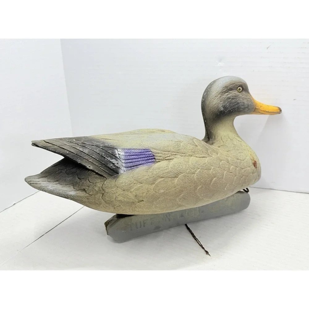 Tuff-N-Lite Vintage 1980s Bill Jones Mallard Hen Duck Decoy Weighted Keel 17